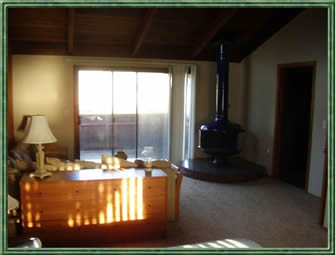 Sitting room and fireplace.